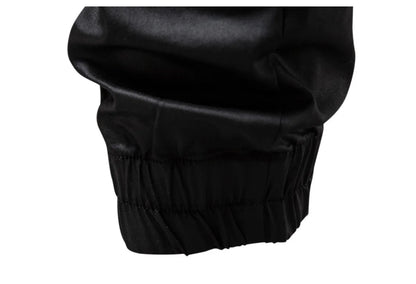 Pantaloni cargo pentru bărbați - Negru Leather Like