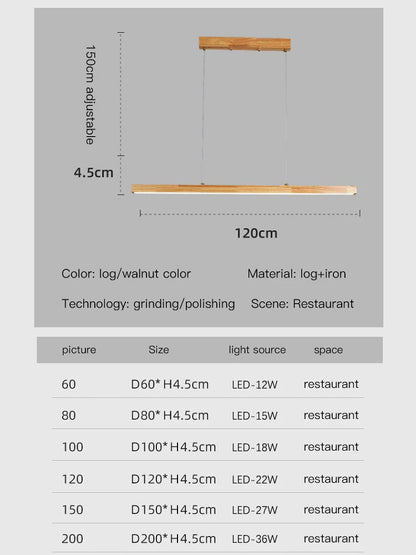 Candelabru suspendat model lemn -  minimalist - Iluminat Led