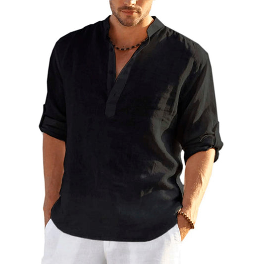 Top casual din bumbac - Barbati - Guler tunica