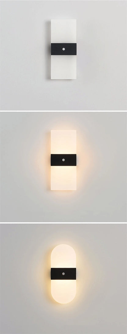 Lampă de perete cu LED fără fir cu senzor de mișcare, reîncărcabilă prin USB, acrilic, noptieră, scară, decor dormitor, accesoriu de iluminat de perete de interior