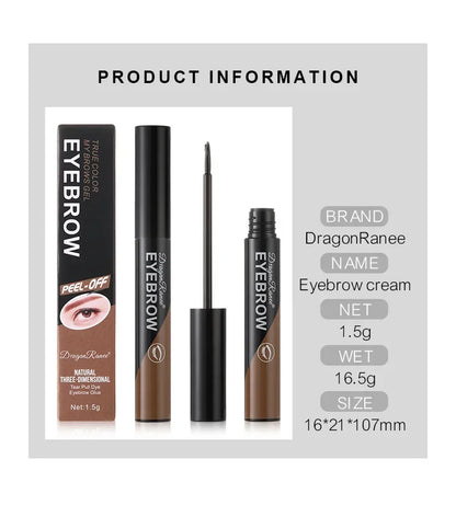 Dyeing Eye Brow Tattoo Tint Peel Off Eyebrow Eyeliner Freckles Dye Cream Waterproof Eyebrow Enhancer Gel Make Up Cosmetic Tool