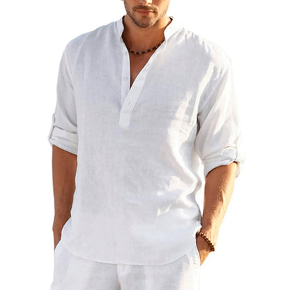 Top casual din bumbac - Barbati - Guler tunica