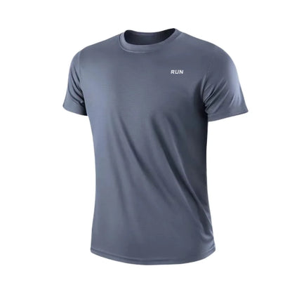 Tricou cu mânecă scurtă pentru bărbați, cu uscare rapidă, pentru alergare, pentru a elimina umezeala, cu gât rotund, pentru antrenament, pentru sport, pentru sală