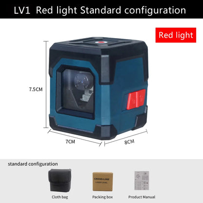 Nivela cu laser Hanmatek, nivelare automată pe 2 linii, linii verticale și orizontale, fascicul verde roșu, laser, linie transversală orizontală