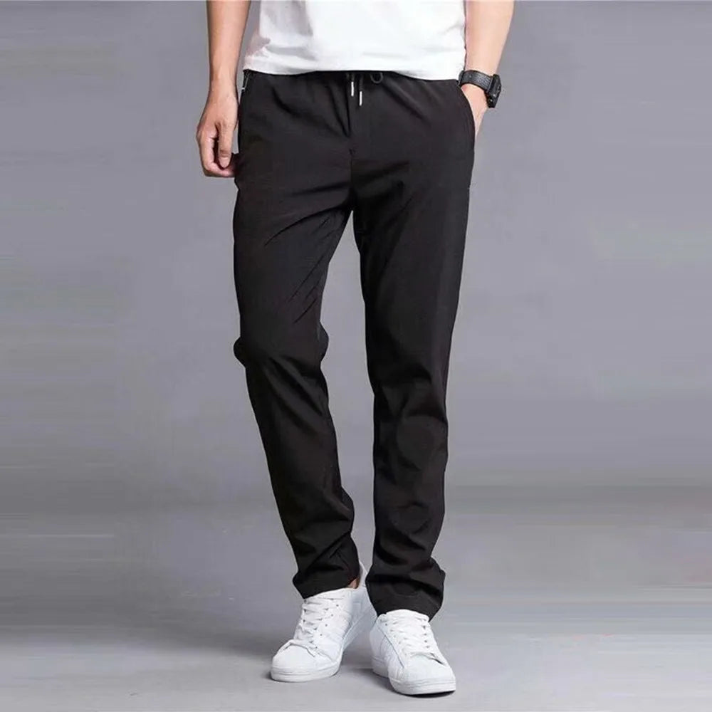 Pantaloni termici (sezon rece) pentru bărbați - Pantaloni groși căptușiți cu lână lejeră, drepți, pantaloni sportivi largi - Pantaloni de sport pentru sală