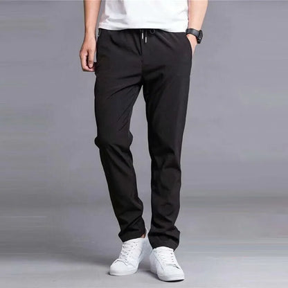 Pantaloni termici (sezon rece) pentru bărbați - Pantaloni groși căptușiți cu lână lejeră, drepți, pantaloni sportivi largi - Pantaloni de sport pentru sală