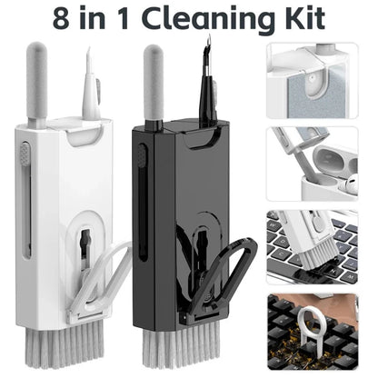 Kit de curățare 8 în 1 pentru curățarea tastaturii computerului, perie, căști, stilou de curățare pentru căști, telefoane iPad, instrumente de curățare, extractor de tastaturi