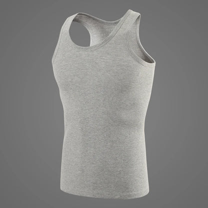 Vestă pentru bărbați din bumbac 100%, camisolă de antrenament pentru fitness și sport, tricou alb de vară, fără mâneci