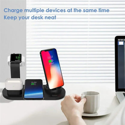 100W 7 în 1 suport încărcător Wireless Fast Charge pentru iPhone 15 14 13 12 11 XR Apple Watch Airpods Pro iWatch 9 8 7