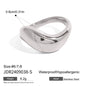Youthway Charm Luxury 18k Gold Stainless Steel Smooth Wave Irregular Ring For Unisex Waterproof Anti Allergic Jewelry Gift