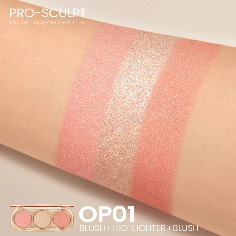 Paleta de conturare facială 3-în-1 FOCALLURE Pro-Sculpt
