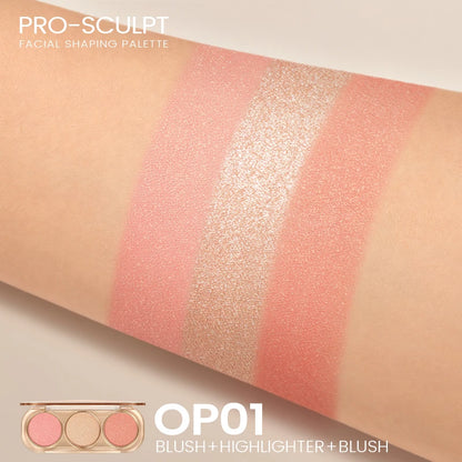 Paleta de conturare facială 3-în-1 FOCALLURE Pro-Sculpt