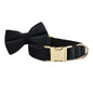 Set Deluxe pentru membrul pufos al familiei - Accesorii Deluxe din catifea neagra pentru catei - Accesoriile pot fi gravate (nu se vand personalizate!)