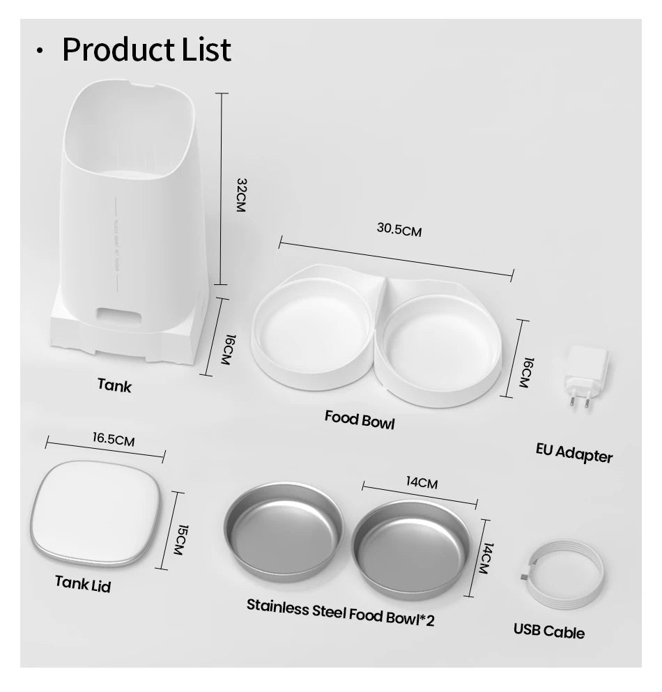 ROJECO Dispenser smart pentru hrana animale de companie cu WiFi pt control de pe telefon