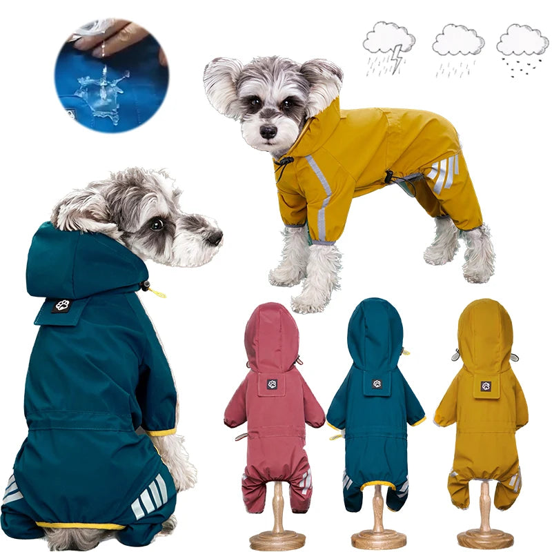 Îmbrăcăminte impermeabilă pentru animale de companie Pelerină de ploaie pentru câini din PU cu glugă pentru câini mici, mijlocii, pisici, jachetă pentru chihuahua, hanorac, pudel, pug, salopetă