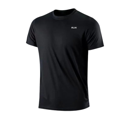 Tricou cu mânecă scurtă pentru bărbați, cu uscare rapidă, pentru alergare, pentru a elimina umezeala, cu gât rotund, pentru antrenament, pentru sport, pentru sală