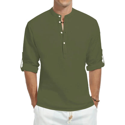 Top casual din bumbac - Barbati - Guler tunica