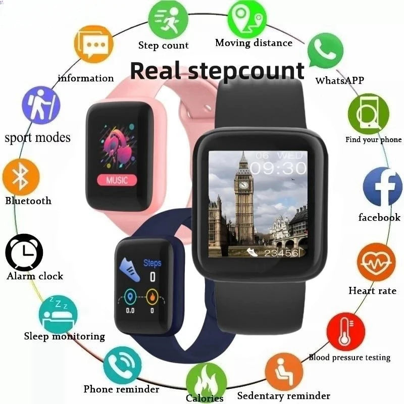Smart Watch - Ceas inteligent reîncărcabil B37 Real Step Count Ceas fitness nou pentru bărbați și femei Conexiune telefonică Compatibilitate perfectă