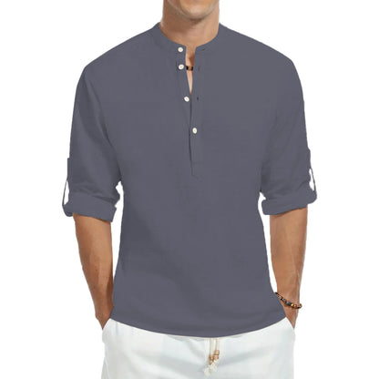 Top casual din bumbac - Barbati - Guler tunica