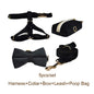 Set Deluxe pentru membrul pufos al familiei - Accesorii Deluxe din catifea neagra pentru catei - Accesoriile pot fi gravate (nu se vand personalizate!)