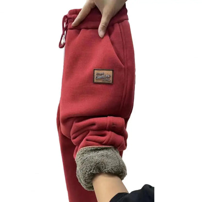 Pantaloni de trening pentru femei Căptușiți cu polar Pantaloni de trening pentru femei cu talie înaltă, cu șnur Pantaloni comozi cu buzunare pentru toamna iarnă