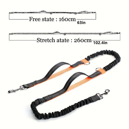 Lesă de alergare pentru câini - Mâinile libere - Jogging - Accesorii pentru câini Lesă pentru câini mari Coardă de tracțiune Accesorii pentru câini de companie