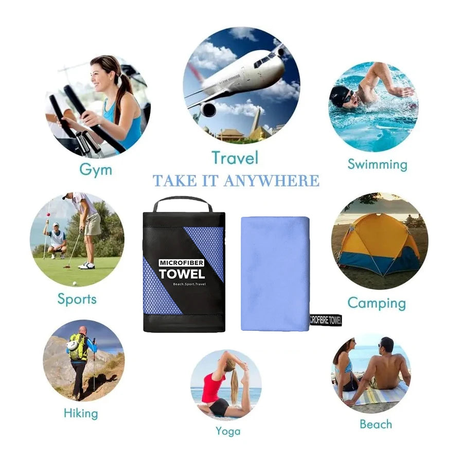 1-buc Prosop din microfibră cu uscare rapidă Prosop de călătorie moale ultra compact pentru camping, sală de sport, plajă, înot, yoga