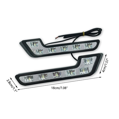 Reflectoare de ceata Universale cu LED-uri 2 buc. 6 LED-uri 12V în formă de L Lampă de ceață durabilă și rezistentă la apă.