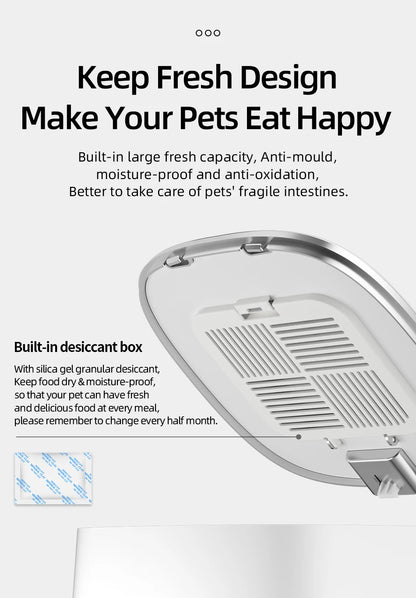 ROJECO Dispenser smart pentru hrana animale de companie cu WiFi pt control de pe telefon