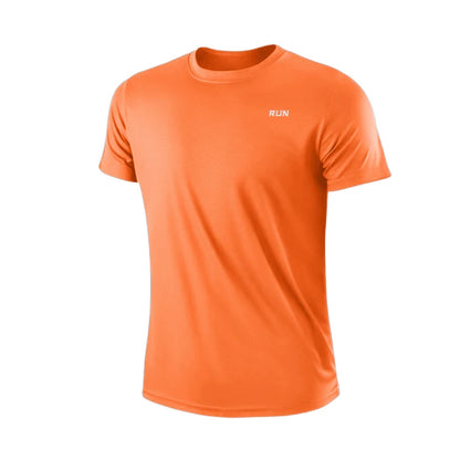 Tricou cu mânecă scurtă pentru bărbați, cu uscare rapidă, pentru alergare, pentru a elimina umezeala, cu gât rotund, pentru antrenament, pentru sport, pentru sală