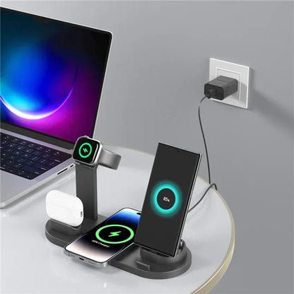 100W 7 în 1 suport încărcător Wireless Fast Charge pentru iPhone 15 14 13 12 11 XR Apple Watch Airpods Pro iWatch 9 8 7