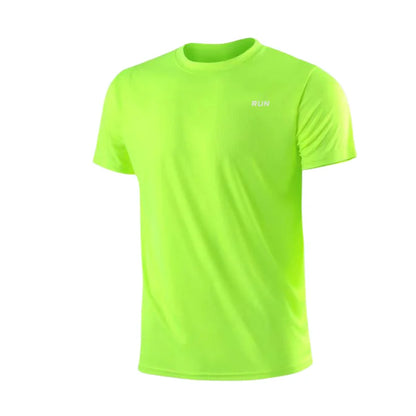Tricou cu mânecă scurtă pentru bărbați, cu uscare rapidă, pentru alergare, pentru a elimina umezeala, cu gât rotund, pentru antrenament, pentru sport, pentru sală