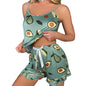Set de pijamale pentru femei Pijamale imprimate sexy Pijamale pentru femei Top fără mâneci Pantaloni scurți Set două piese Îmbrăcăminte ocazională pentru femei Îmbrăcăminte de casă