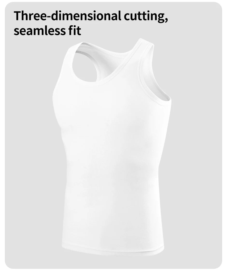Vestă pentru bărbați din bumbac 100%, camisolă de antrenament pentru fitness și sport, tricou alb de vară, fără mâneci