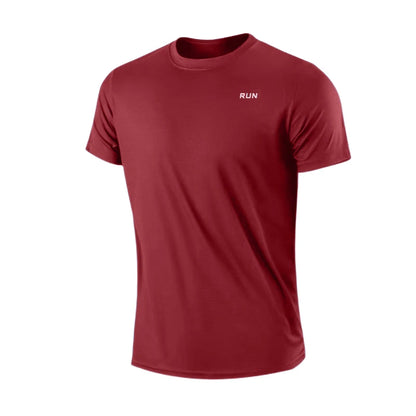 Tricou cu mânecă scurtă pentru bărbați, cu uscare rapidă, pentru alergare, pentru a elimina umezeala, cu gât rotund, pentru antrenament, pentru sport, pentru sală