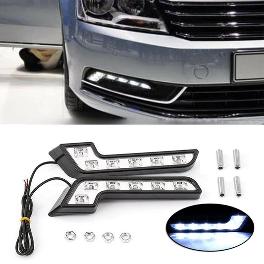 Reflectoare de ceata Universale cu LED-uri 2 buc. 6 LED-uri 12V în formă de L Lampă de ceață durabilă și rezistentă la apă.