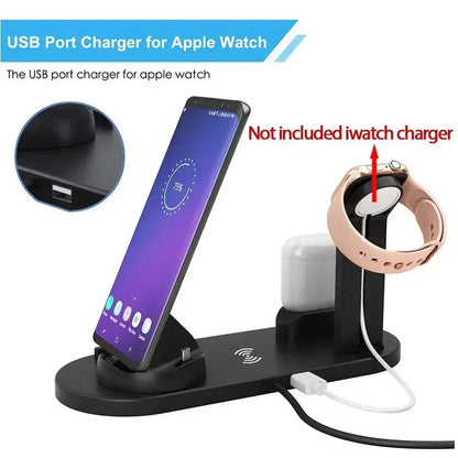 100W 7 în 1 suport încărcător Wireless Fast Charge pentru iPhone 15 14 13 12 11 XR Apple Watch Airpods Pro iWatch 9 8 7