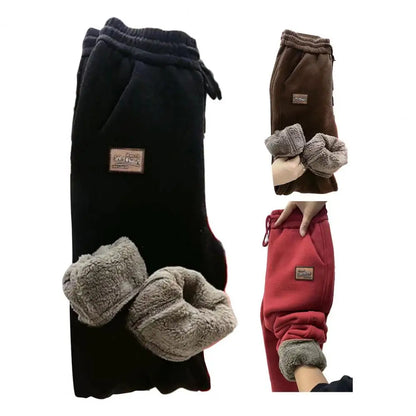Pantaloni de trening pentru femei Căptușiți cu polar Pantaloni de trening pentru femei cu talie înaltă, cu șnur Pantaloni comozi cu buzunare pentru toamna iarnă