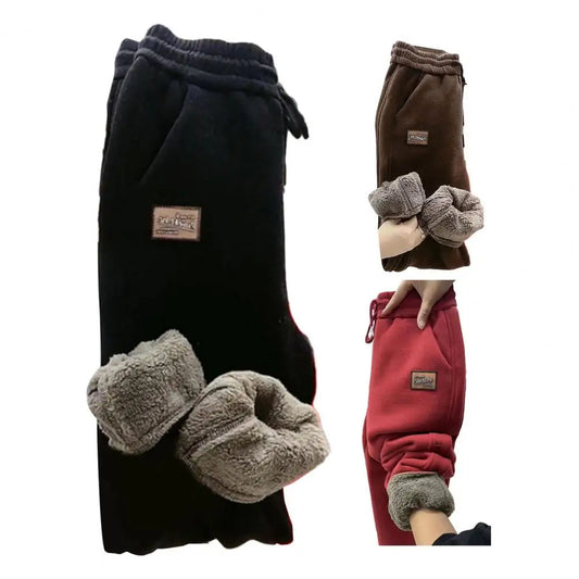 Pantaloni de trening pentru femei Căptușiți cu polar Pantaloni de trening pentru femei cu talie înaltă, cu șnur Pantaloni comozi cu buzunare pentru toamna iarnă