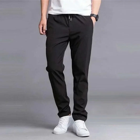 Pantaloni termici (sezon rece) pentru bărbați - Pantaloni groși căptușiți cu lână lejeră, drepți, pantaloni sportivi largi - Pantaloni de sport pentru sală