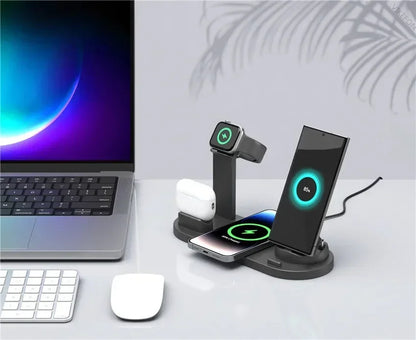 100W 7 în 1 suport încărcător Wireless Fast Charge pentru iPhone 15 14 13 12 11 XR Apple Watch Airpods Pro iWatch 9 8 7