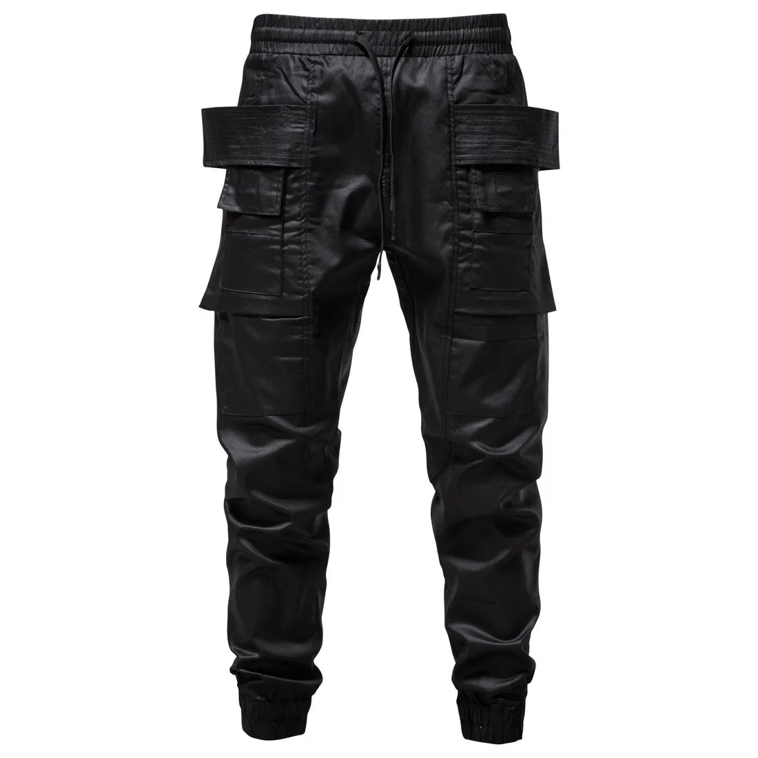 Pantaloni cargo pentru bărbați - Negru Leather Like