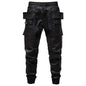 Pantaloni cargo pentru bărbați - Negru Leather Like