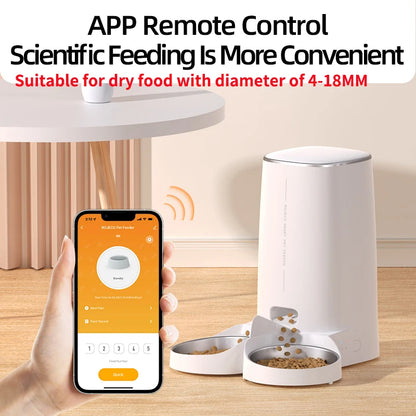 ROJECO Dispenser smart pentru hrana animale de companie cu WiFi pt control de pe telefon