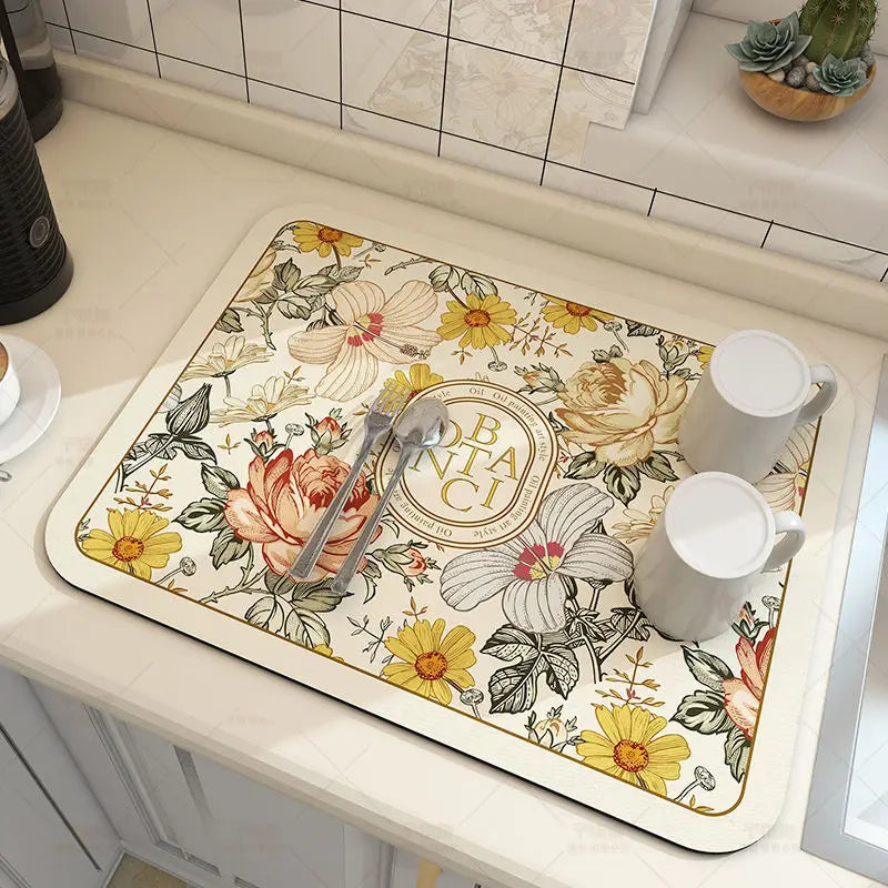 Covoraș absorbant de bucătărie mare, superabsorbant, antiderapant, covoraș de uscare a vaselor de cafea, cu uscare rapidă, tampon de scurgere pentru baie, covoraș de masă