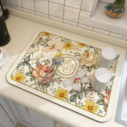 Covoraș absorbant de bucătărie mare, superabsorbant, antiderapant, covoraș de uscare a vaselor de cafea, cu uscare rapidă, tampon de scurgere pentru baie, covoraș de masă
