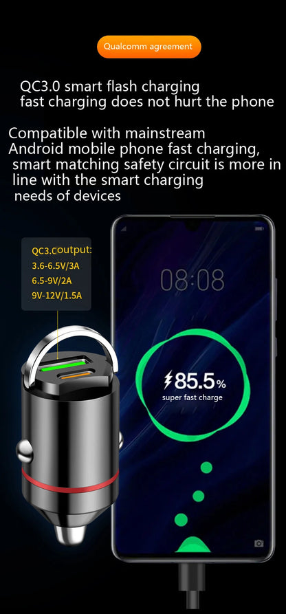 Incarcator Universal USB & PD pt masina - FAST Charge