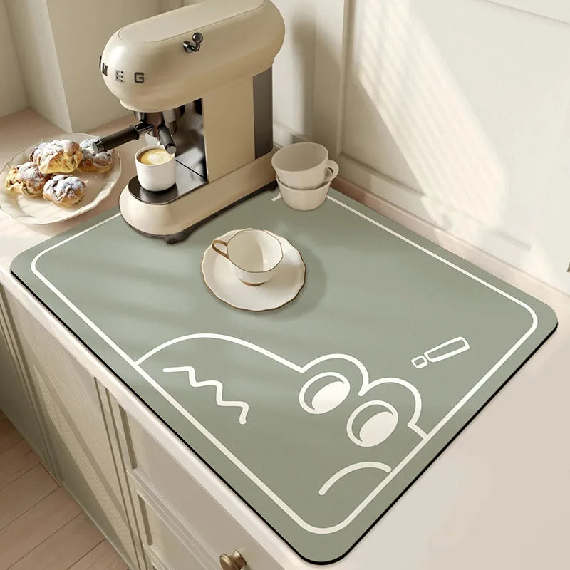 Covoraș absorbant de bucătărie mare, superabsorbant, antiderapant, covoraș de uscare a vaselor de cafea, cu uscare rapidă, tampon de scurgere pentru baie, covoraș de masă