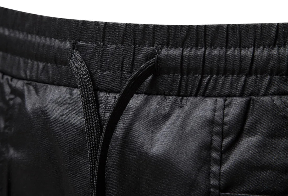 Pantaloni cargo pentru bărbați - Negru Leather Like