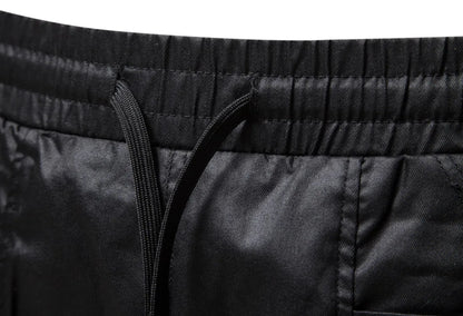 Pantaloni cargo pentru bărbați - Negru Leather Like